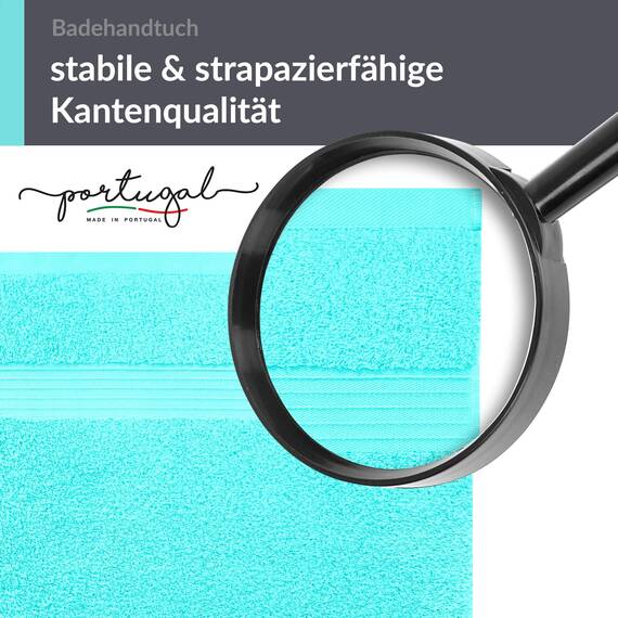 Lashuma Premium Badetuch groß 100x150 cm, Linz Luxus Handtuch aus 100% Baumwolle Türkis, Strandlaken XXL