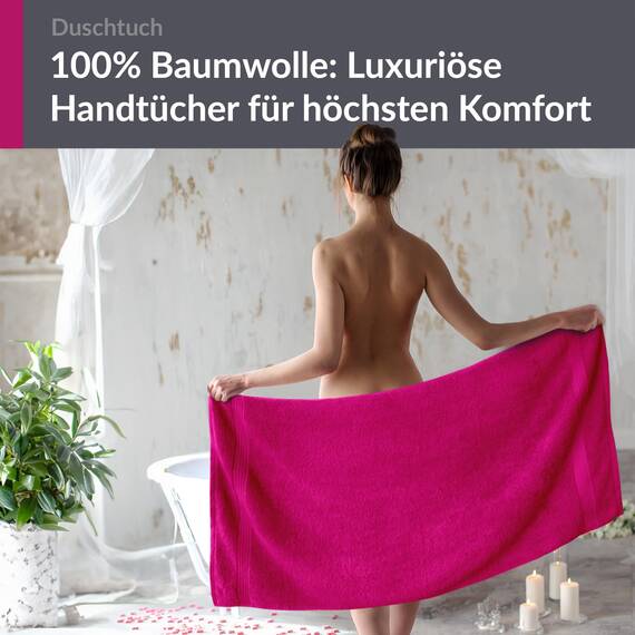 Lashuma weiches Badtuch 70x140 cm cm aus 100% Baumwolle, Linz Pool - Liege Handtuch Purpur