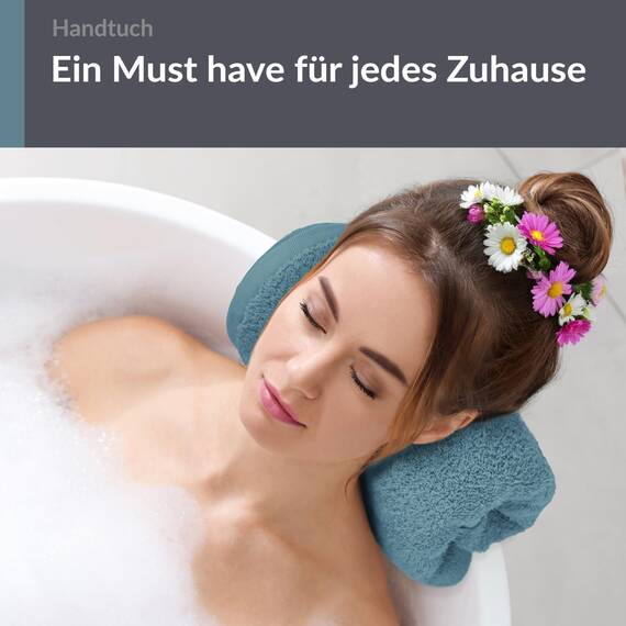 Lashuma saugstarkes Fitnesstuch 50x100 cm, Linz Duschhandtuch Blau - Taubenblau Baumwolle