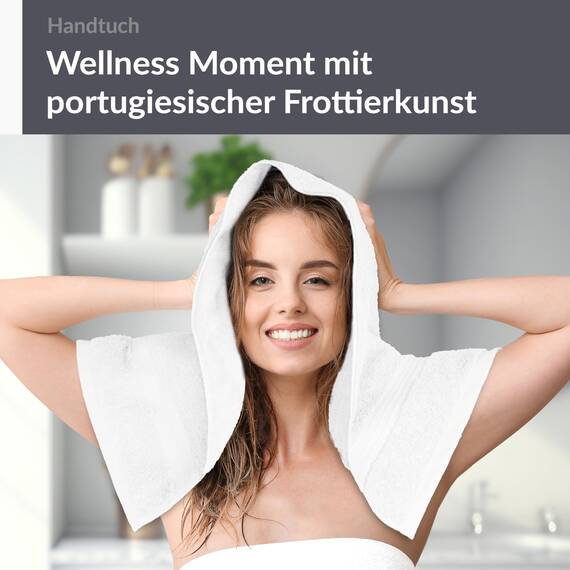 Lashuma weiches Wellness Handtuch 50x100 cm, Linz 100% Baumwolle fürs Gesicht - Haarhandtuch in Weiss
