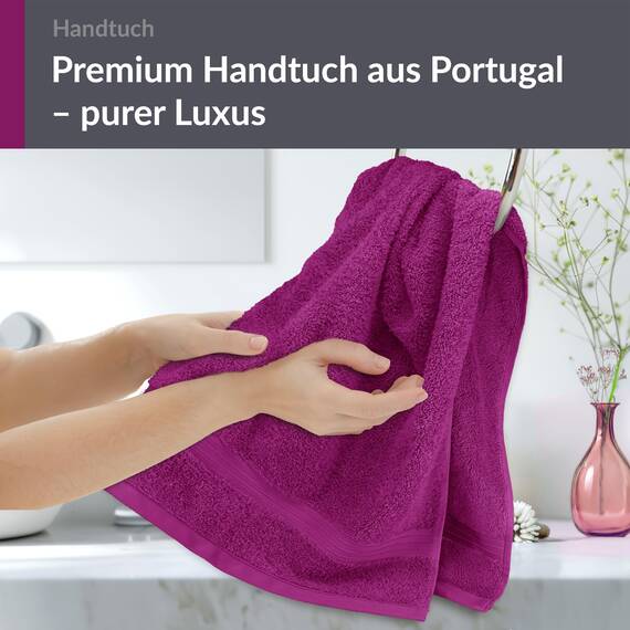 Lashuma Damen Frottee Handtuch 50x100 cm, Linz Wellnesshandtuch aus 100% Baumwolle in Lila - Orchidee