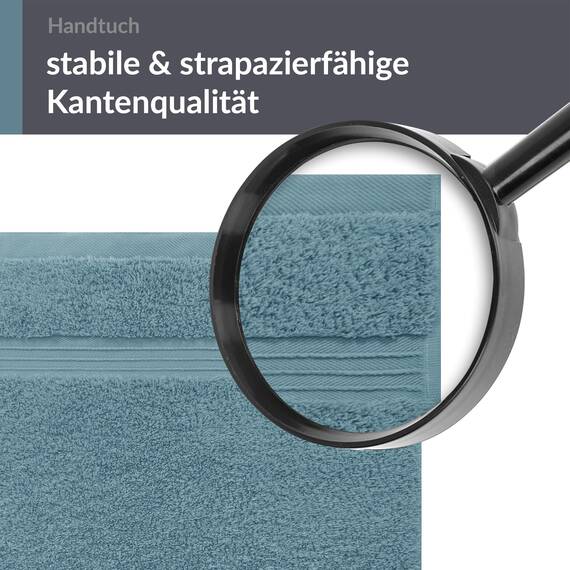 Lashuma saugstarkes Fitnesstuch 50x100 cm, Linz Duschhandtuch Blau - Taubenblau Baumwolle