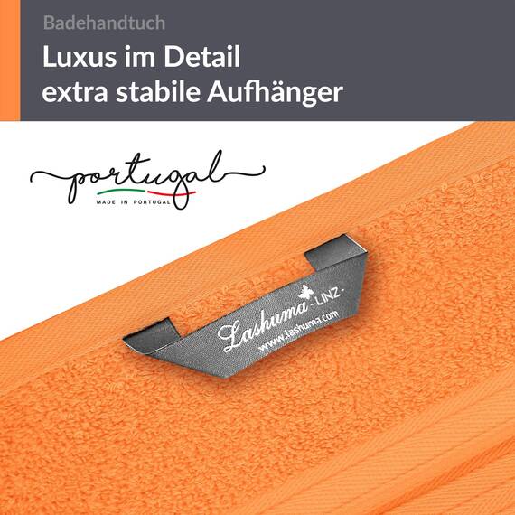 Lashuma XXL Badehandtuch 100x150 cm Orange - Blut, Linz sehr großes Badetuch Strand Dame