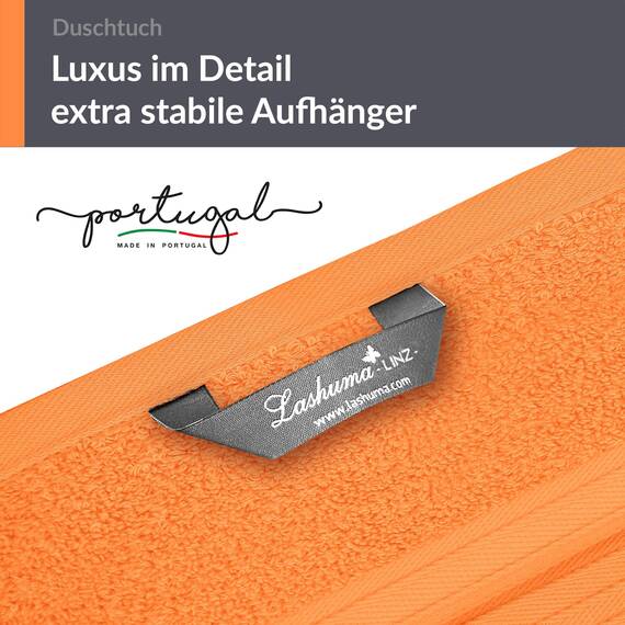 Lashuma Frottee Duschtuch 70x140 cm, Linz Fitness Handtuch Orange - Blut, Badetuch Urlaub