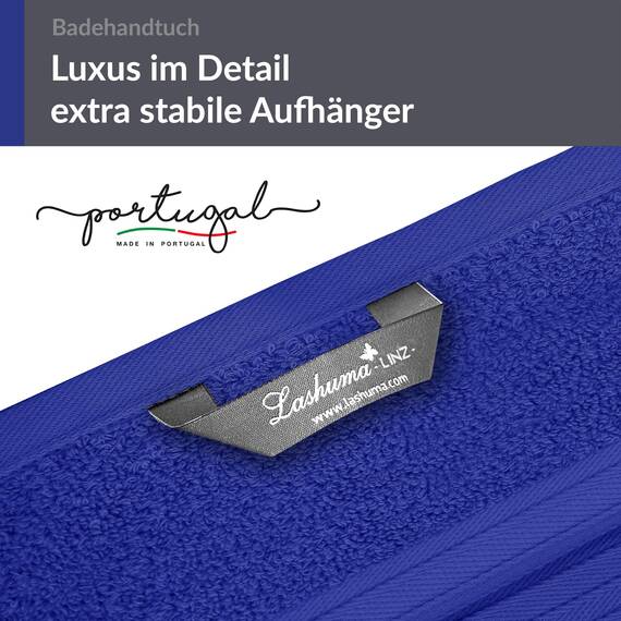 Lashuma Badetuch Herren groß Blau - Königsblau, Linz Reisen Strandtuch XXL 100x150 cm