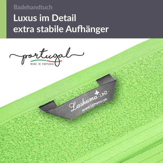 Lashuma großes Schulter Badehandtuch 100x150 cm, Linz Flauschiges Handtuch XXL Grün - Apfel