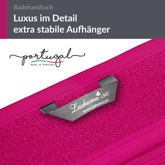 Lashuma Badehandtuch groß, Linz XXL Badetuch 100x150 cm Baumwolle, Damen Strandtuch Purpur
