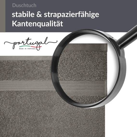 Lashuma Duschtuch Herren 70x140 cm Grau - Dunkel, Linz großes Badetuch für Männer Baumwolle