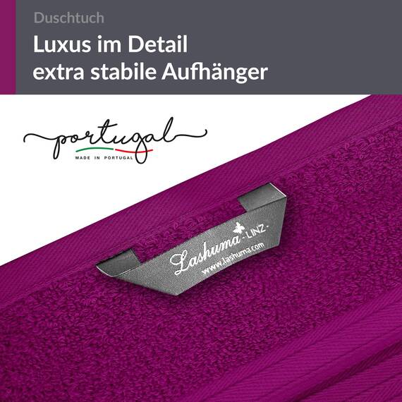 Lashuma Duschtuch Lila - Orchidee, Linz XXL Handtuch 70x140 cm, Badehandtuch Strand