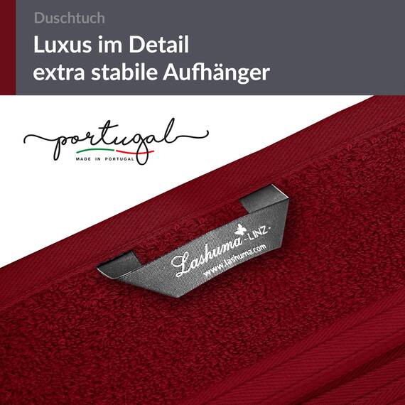 Lashuma Wellness Handtuch Dame 70x140 cm,Linz Liegetuch für Liegestuhl Rot - Rubin