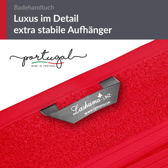 Lashuma sehr großes Badehandtuch Frauen, Linz Strandtuch XXL Badetuch 100x150 cm Rot - Scharlach