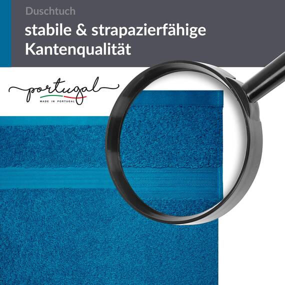 Lashuma 100% Baumwolle Duschtuch Blau - Petrol, Linz Premium Herren Badetuch 70x140 cm