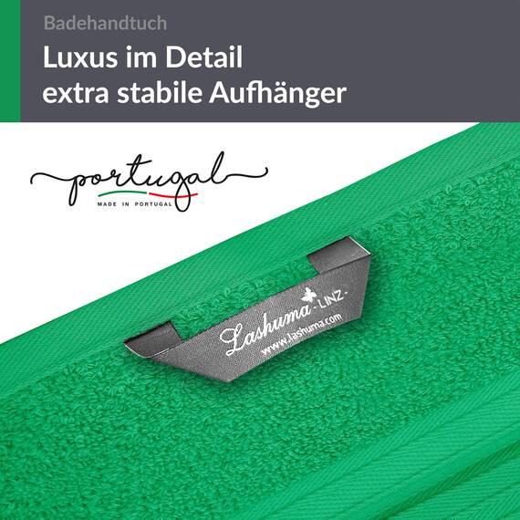 Lashuma grosses Badehandtuch XXL, Linz Strandtuch Grün - Forst, Badetuch für Liege 100x150 cm