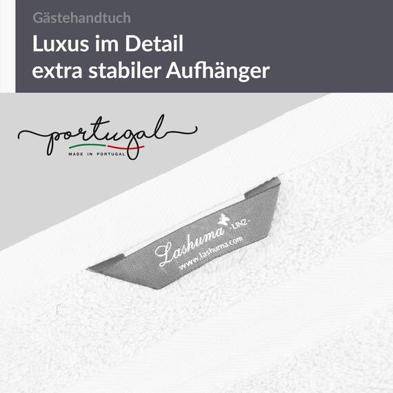 Lashuma 4er Premium Handtuchset Weiß, Linz kleine Frottee Gästetücher 30x50 cm