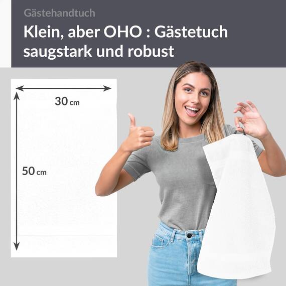 Lashuma 4er Premium Handtuchset Weiß, Linz kleine Frottee Gästetücher 30x50 cm