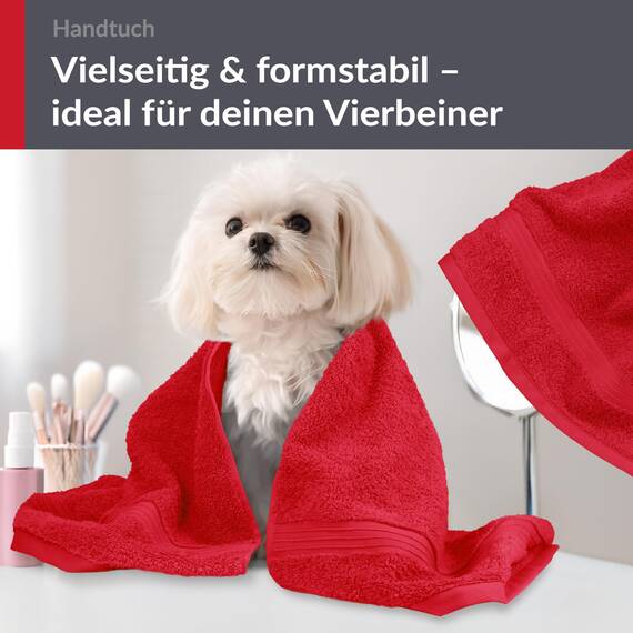 Lashuma 2er Handtuch Set Dame Rot - Scharlach, Linz Gesichtshandtücher 50x100 cm