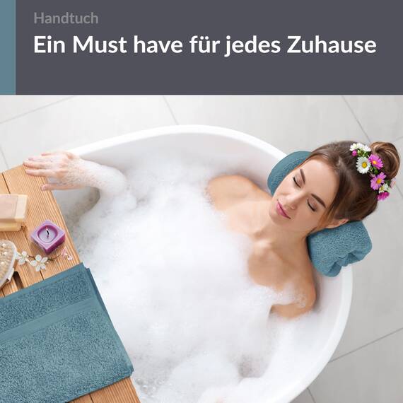 Lashuma Badtextilien Handtuch Badetuch Set Blau - Tauben, Linz 2X Handtücher für Sauna 50x100 cm