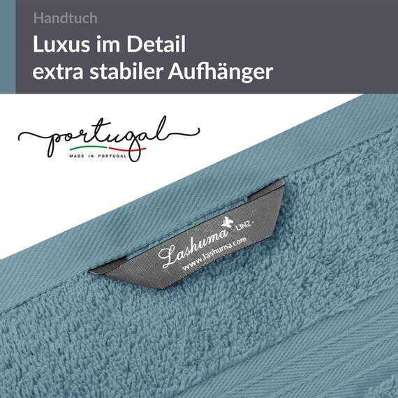 Lashuma Badtextilien Handtuch Badetuch Set Blau - Tauben, Linz 2X Handtücher für Sauna 50x100 cm