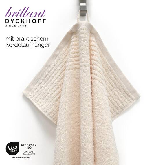 Dyckhoff Handtuchset Brillant, 2 Badetücher 70 x 140 cm und 4 Handtücher 50 x 100 cm, 6-teilig, Sekt