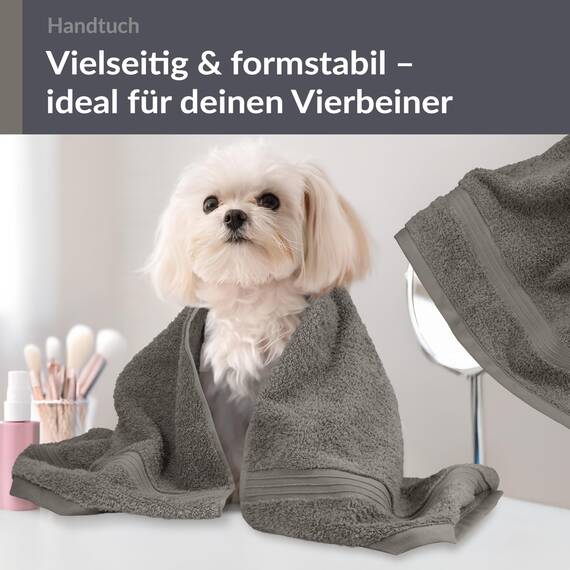 Lashuma Handtuchset flauschig Grau - Dunkel, Linz 2X Pool Handtuch Männer 50x100 cm