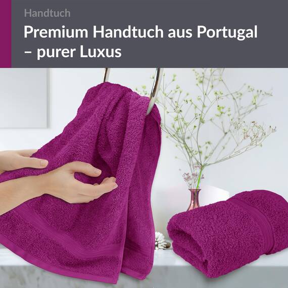 Lashuma 2er Badezimmer Frottee Handtuch Set Lila - Orchidee, Linz extra weiche Baumwollhandtücher 50x100 cm