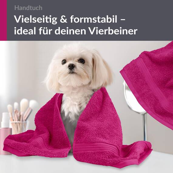 Lashuma Handtuch Set Dame Pink - Purpur, Linz 2X Handtuch Baumwolle für Füße 50x100 cm