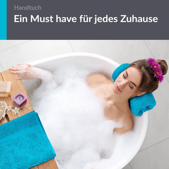 Lashuma Flauschiges Handtuchset Blau - Aquamarin, Linz 2X Fitness Handtücher 50x100 cm