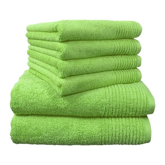 Dyckhoff Handtuchset Brillant, 2 Badetücher 70 x 140 cm und 4 Handtücher 50 x 100 cm, 6-teilig, Apfel