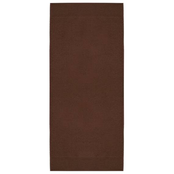 Dyckhoff 0410996200 Handtuchset "Brillant", 2 Badetücher / Duschtücher 70 x 140 cm und 4 Handtücher 50 x 100 cm, 6-teilig, weiß / nuss