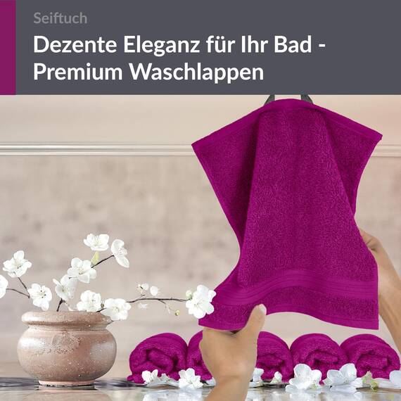 Lashuma 6X kleine Handtücher 30x30 cm, Linz Waschlappen Lila - Orchidee