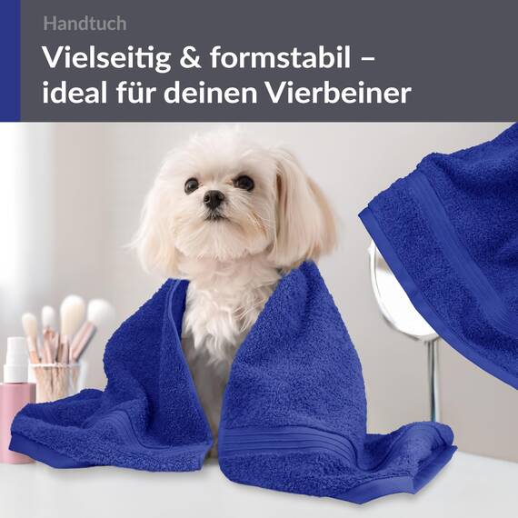 Lashuma 2er Handtuch Duschtuch Set Baumwolle 50x100 cm, Linz Frotteehandtücher Blau