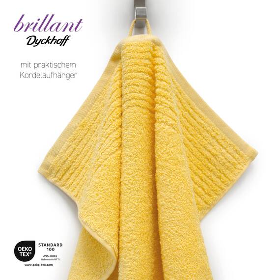 Dyckhoff Handtuchset "Brillant", 2 Badetücher / Duschtücher 70 x 140 cm und 4 Handtücher 50 x 100 cm, 6-teilig, mais