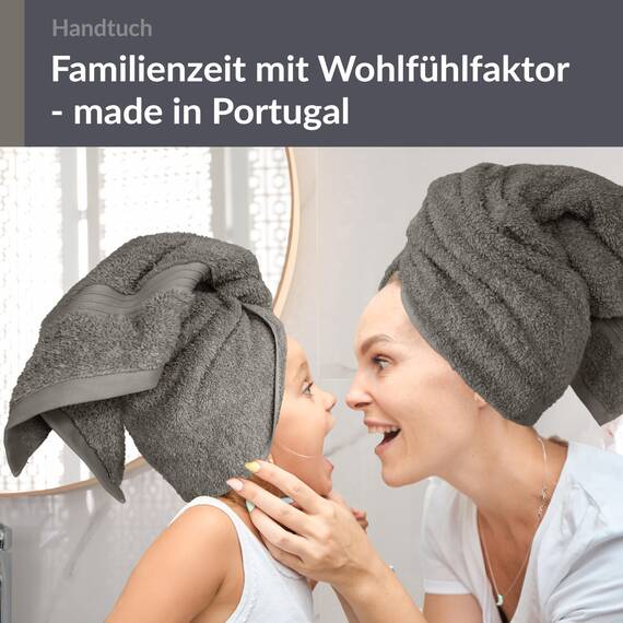 Lashuma Handtuchset flauschig Grau - Dunkel, Linz 2X Pool Handtuch Männer 50x100 cm