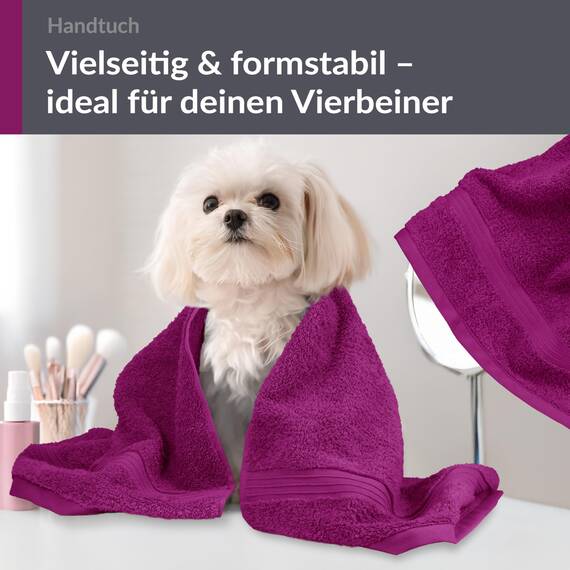 Lashuma 2er Badezimmer Frottee Handtuch Set Lila - Orchidee, Linz extra weiche Baumwollhandtücher 50x100 cm