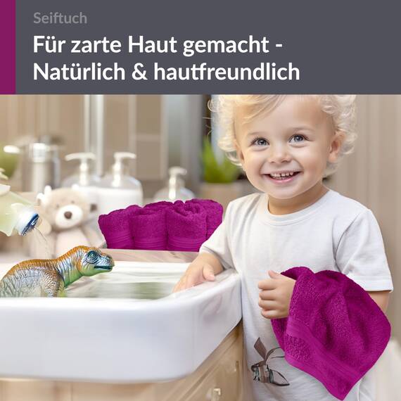 Lashuma 6X kleine Handtücher 30x30 cm, Linz Waschlappen Lila - Orchidee