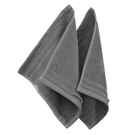 Erwin Müller Seiftuch Heidelberg 2er- Pack 100% Baumwolle anthrazit Größe 30x30 cm - leichte Qualität, saugstark, schnelltrocknend, kompakt - ideal für Sport, Strand, Reisen (weitere Farben)