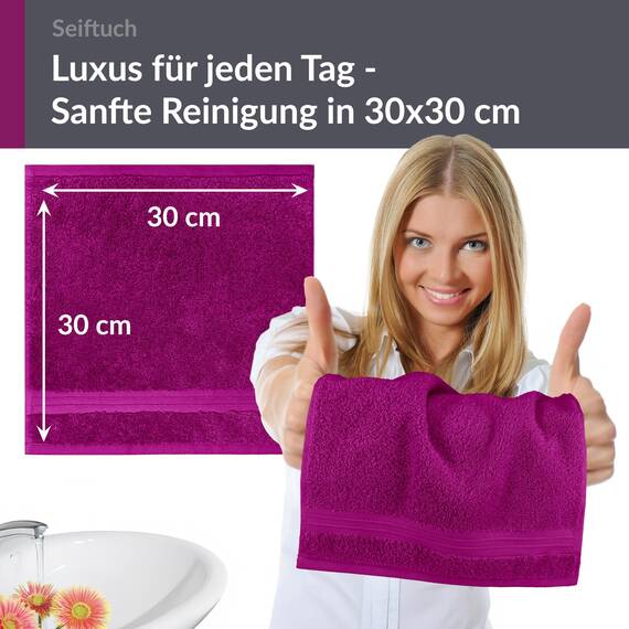 Lashuma 6X kleine Handtücher 30x30 cm, Linz Waschlappen Lila - Orchidee