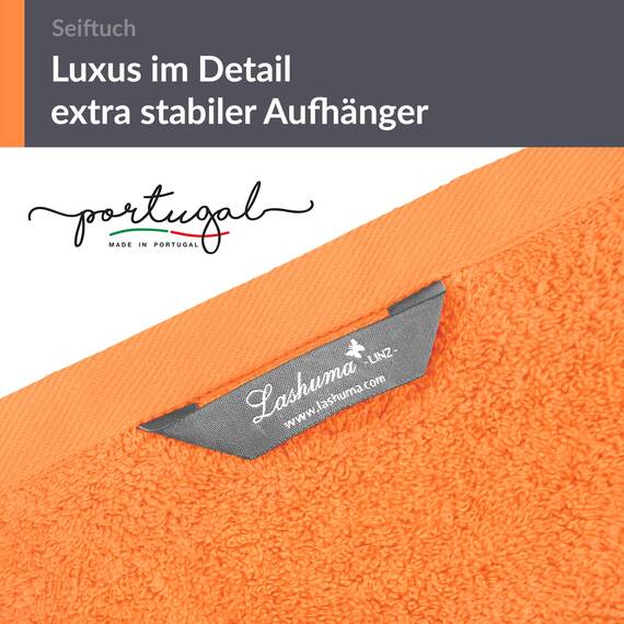 Lashuma 6er Set Baby Waschlappen Orange, Linz weiche, Flauschige Gästetücher 30x30 cm