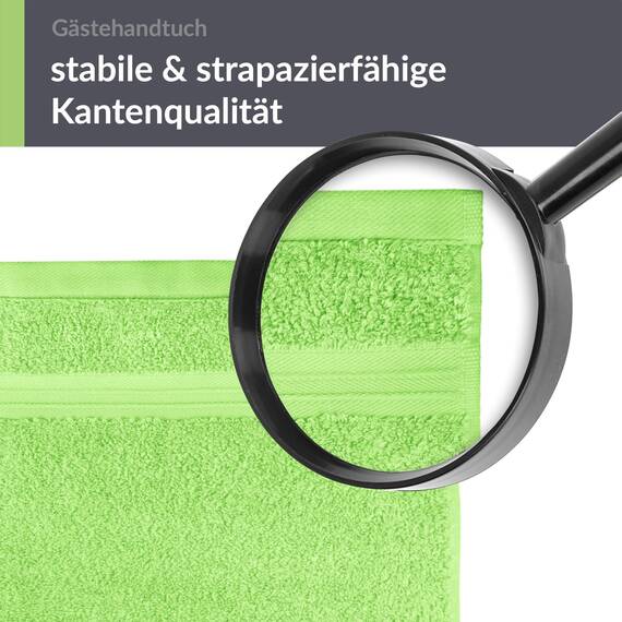 Lashuma 4 Stück Gästehandtuch klein 30x50 cm Baumwolle,Linz Bad Frotteetücher Grün - Apfel