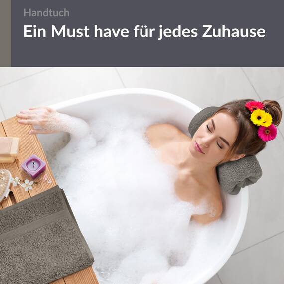 Lashuma Handtuchset flauschig Grau - Dunkel, Linz 2X Pool Handtuch Männer 50x100 cm
