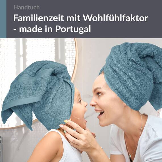 Lashuma Badtextilien Handtuch Badetuch Set Blau - Tauben, Linz 2X Handtücher für Sauna 50x100 cm