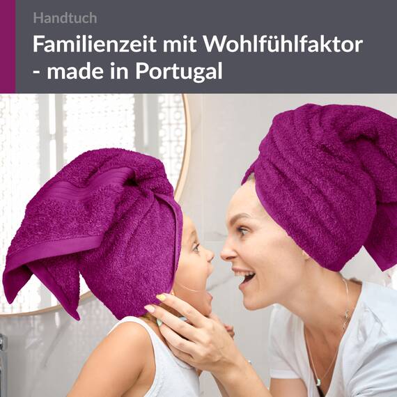 Lashuma 2er Badezimmer Frottee Handtuch Set Lila - Orchidee, Linz extra weiche Baumwollhandtücher 50x100 cm