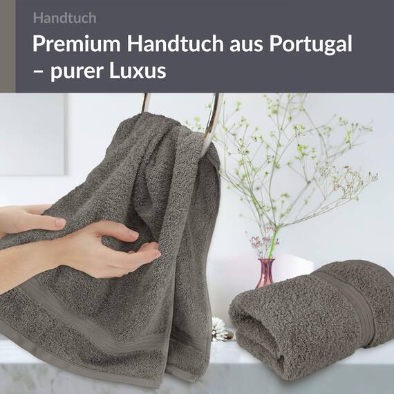 Lashuma Handtuchset flauschig Grau - Dunkel, Linz 2X Pool Handtuch Männer 50x100 cm