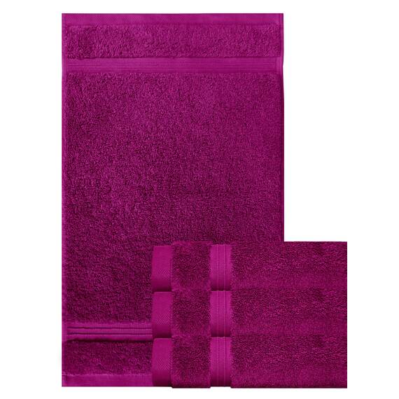 Lashuma 4er Handtücher Set Lila - Orchidee, Gästehandtücher waschbar 30x50, Linz Händehandtücher