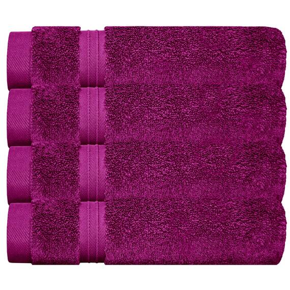 Lashuma 4er Handtücher Set Lila - Orchidee, Gästehandtücher waschbar 30x50, Linz Händehandtücher