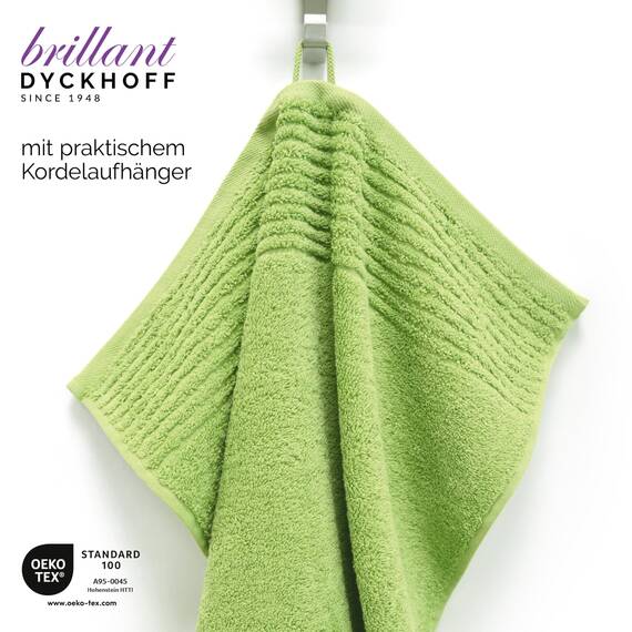 Dyckhoff Handtuchset Brillant, 2 Badetücher 70 x 140 cm und 4 Handtücher 50 x 100 cm, 6-teilig, Apfel