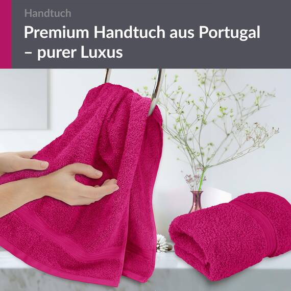 Lashuma Handtuch Set Dame Pink - Purpur, Linz 2X Handtuch Baumwolle für Füße 50x100 cm