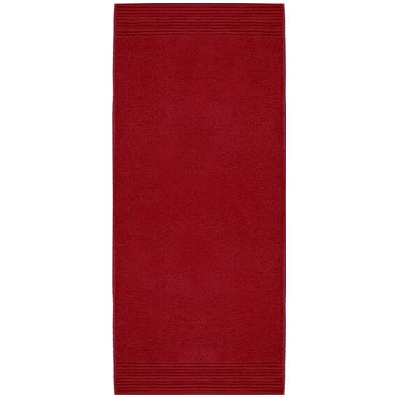Dyckhoff 0410996500 Handtuchset "Brillant", 2 Badetücher / Duschtücher 70 x 140 cm und 4 Handtücher 50 x 100 cm, 6-teilig, weiß / kirsche
