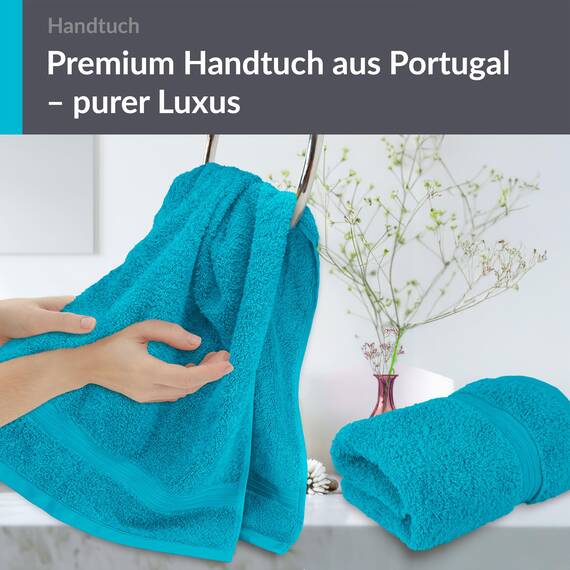 Lashuma Flauschiges Handtuchset Blau - Aquamarin, Linz 2X Fitness Handtücher 50x100 cm