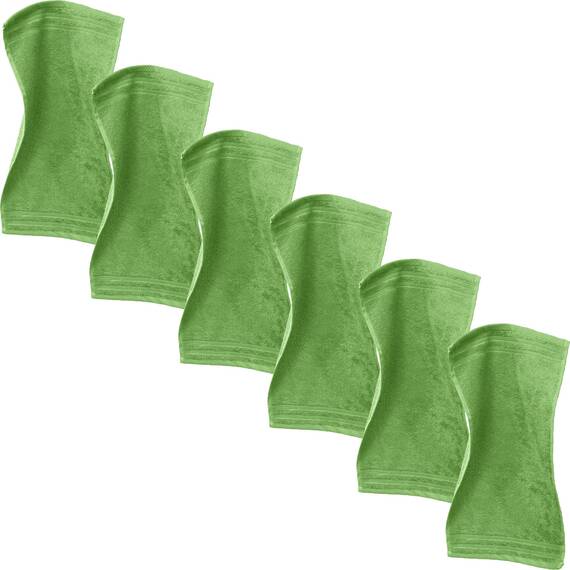 Erwin Müller Gästetuch Heidelberg 6er- Pack, 100% Baumwolle apfelgrün Größe 30x50 cm - weiche Qualität, saugstark und strapazierfähig - praktisch durch Schlaufe
